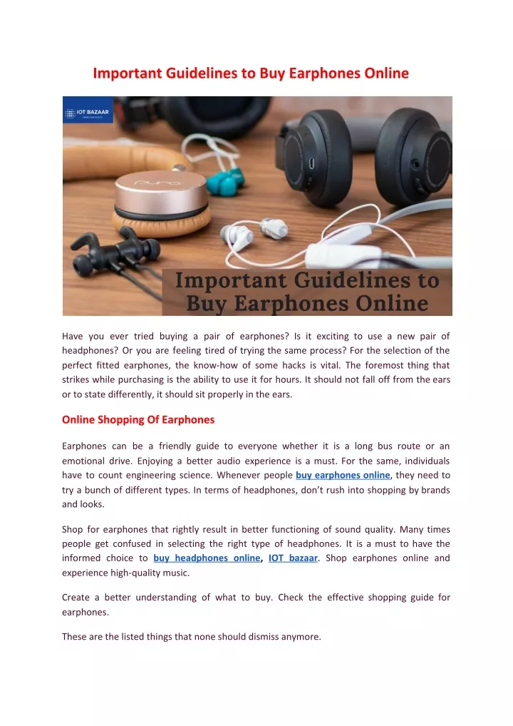 important guidelines to buy earphones online