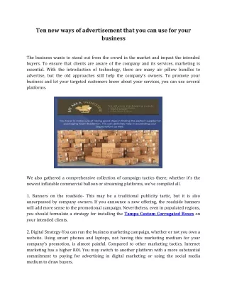 ten new ways of advertisement that