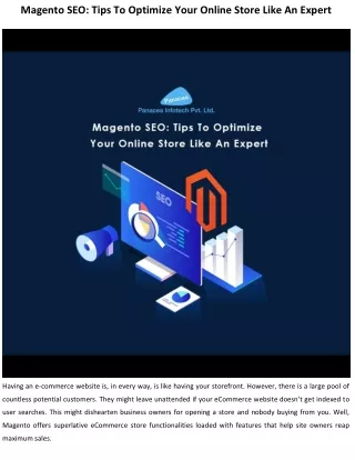 magento seo tips to optimize your online store