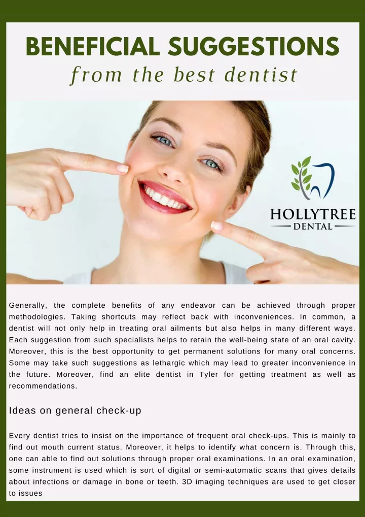 beneficial suggestions from the best dentist