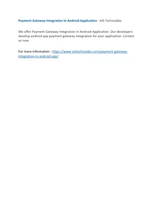 payment gateway integration in android