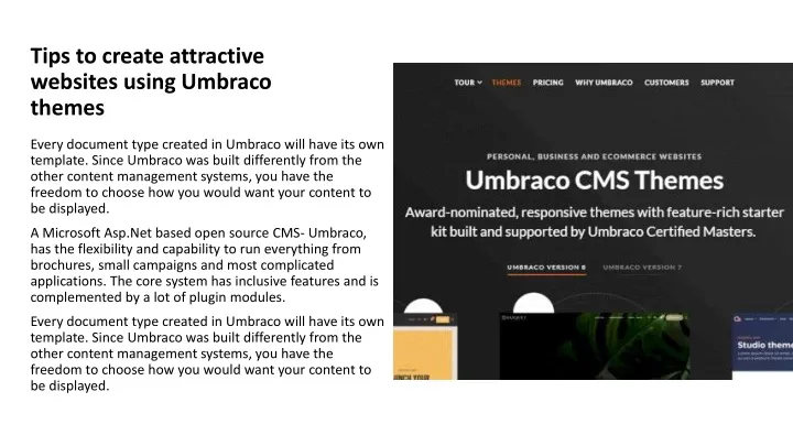 tips to create attractive websites using umbraco themes