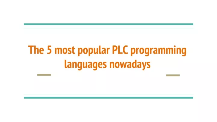 the 5 most popular plc programming languages nowadays