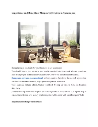 importance and benefits of manpower services