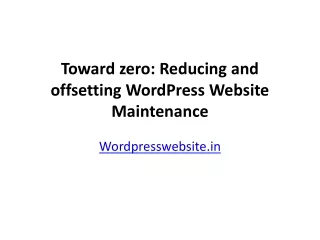toward zero reducing and offsetting wordpress website maintenance