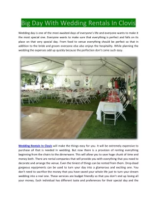 big day with wedding rentals in clovis