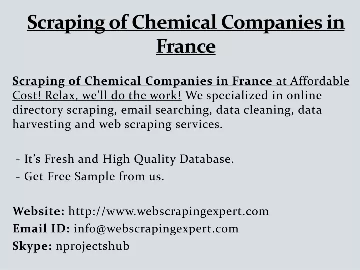 scraping of chemical companies in france