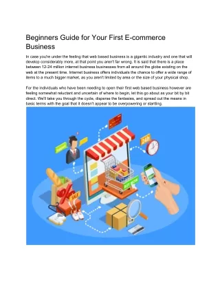 beginners guide for your first e commerce business