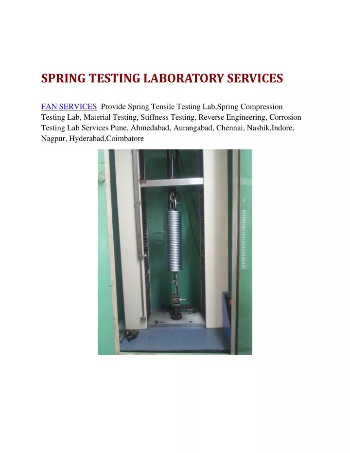 spring testing laboratory services