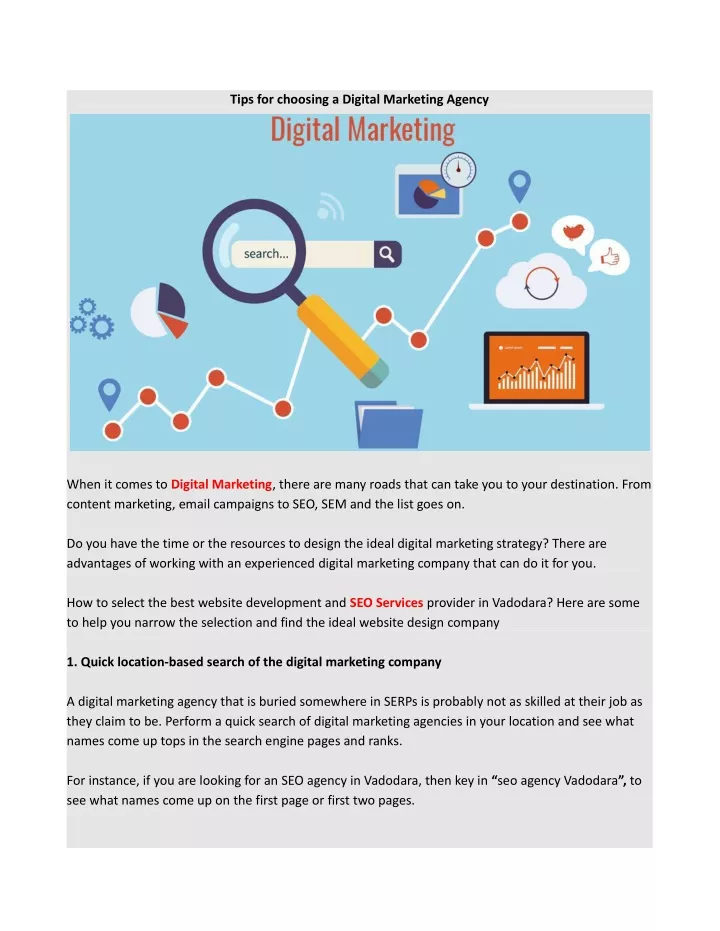 tips for choosing a digital marketing agency