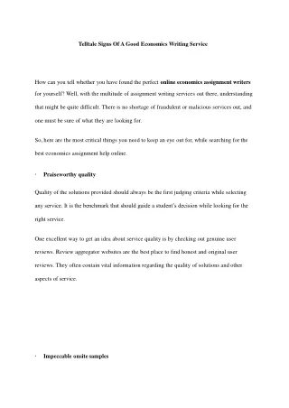 telltale signs of a good economics writing service