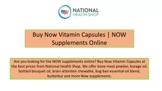 Buy Now Vitamin Capsules | NOW Supplements Online