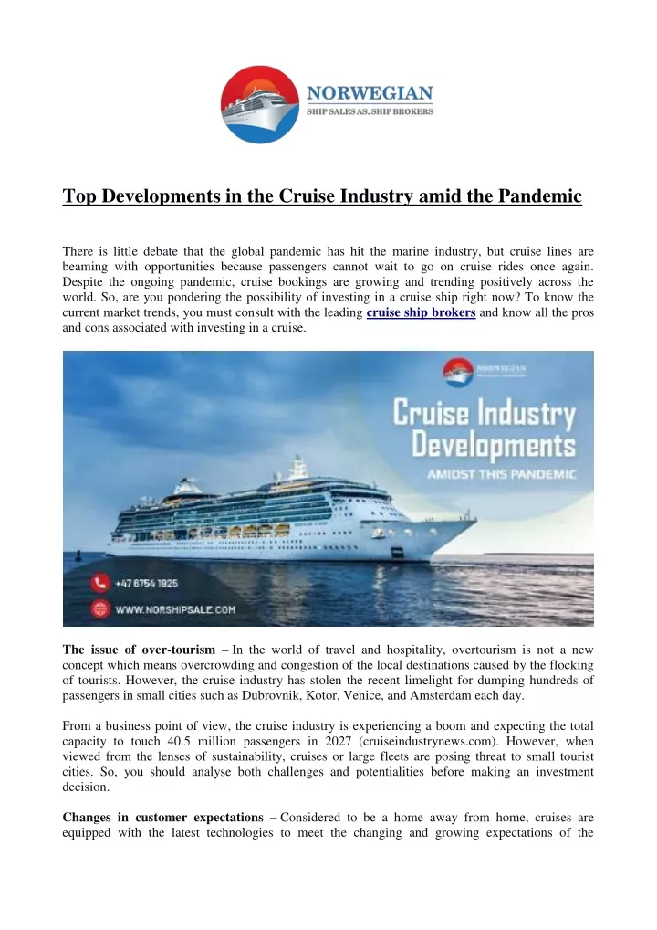 top developments in the cruise industry amid