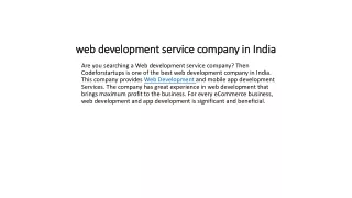web development service company in india