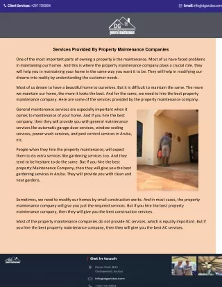 services provided by property maintenance