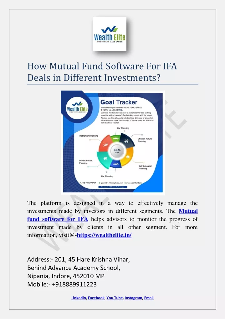 how mutual fund software for ifa deals