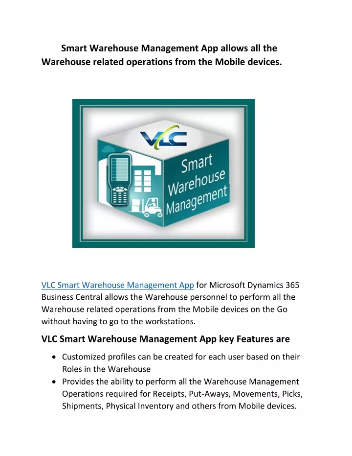 smart warehouse management app allows