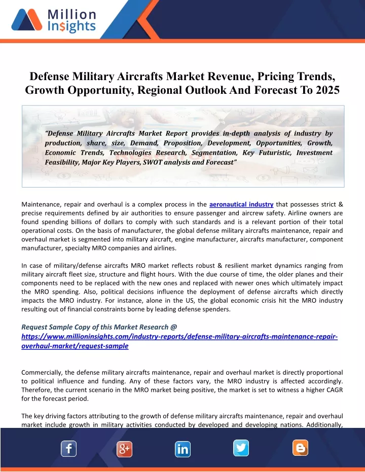 defense military aircrafts market revenue pricing