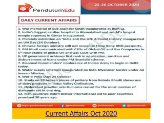 Read and Download Monthly English Current Affairs  by PendulumEdu. Daily Hindi Current Affairs are very important for th