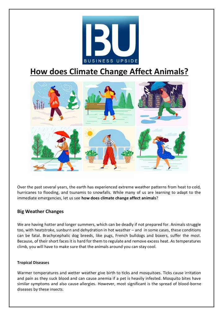 how does climate change affect animals