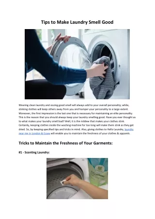 tips to make laundry smell good