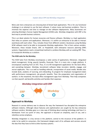 explain about erp and workday integration