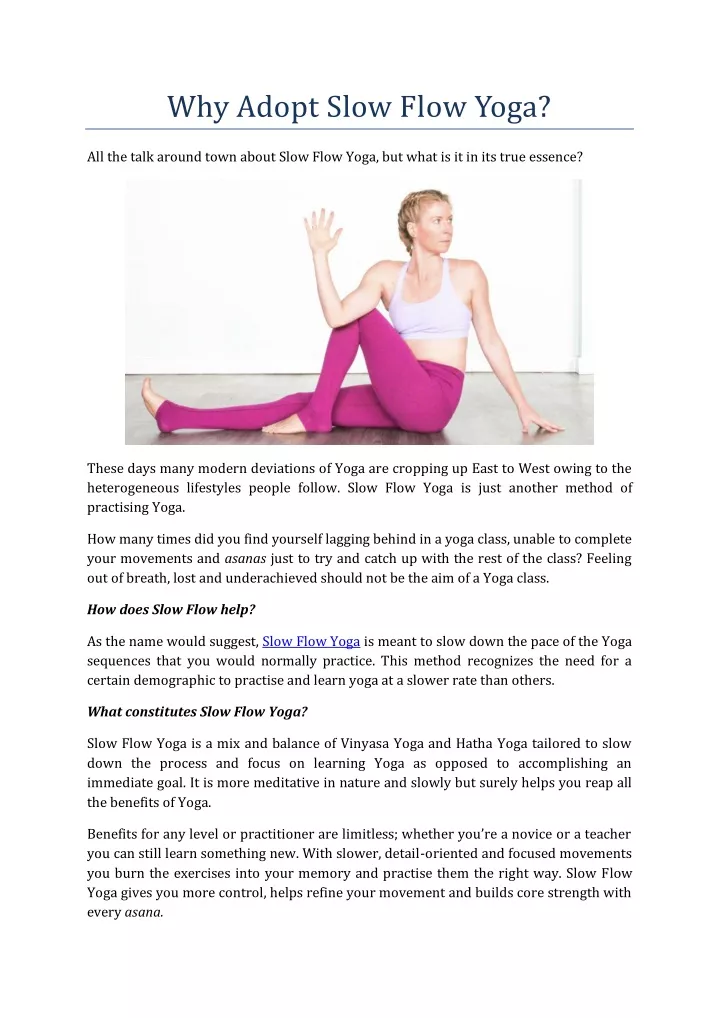 why adopt slow flow yoga