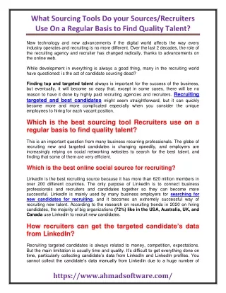 what sourcing tools do your sources recruiters
