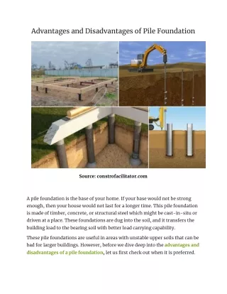 advantages and disadvantages of pile foundation