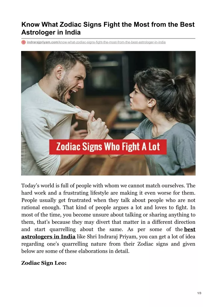 know what zodiac signs fight the most from