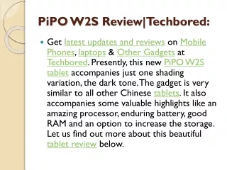 PiPO W2S Review|Techbored:
