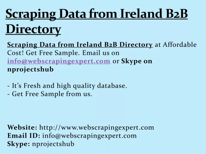 scraping data from ireland b2b directory