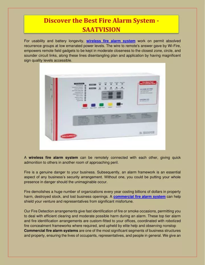 discover the best fire alarm system saatvision