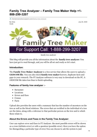 family tree analyzer family tree maker help