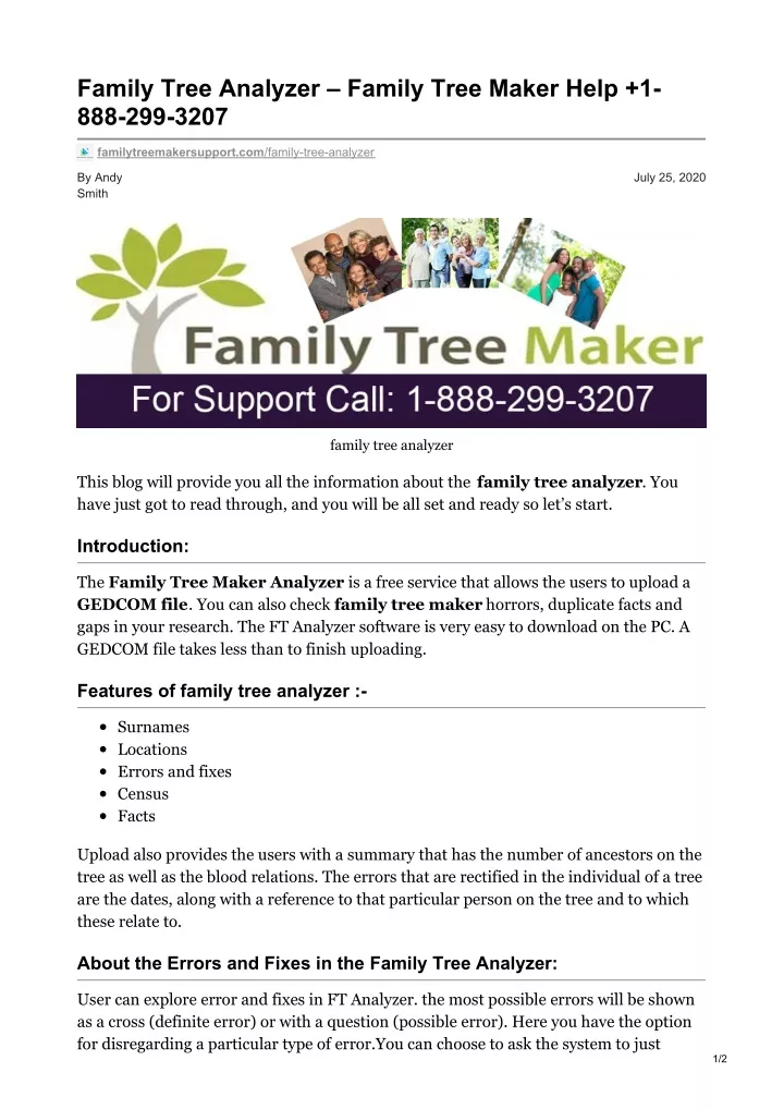 family tree analyzer family tree maker help