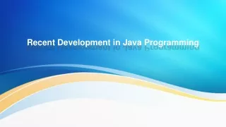 recent development in java programming