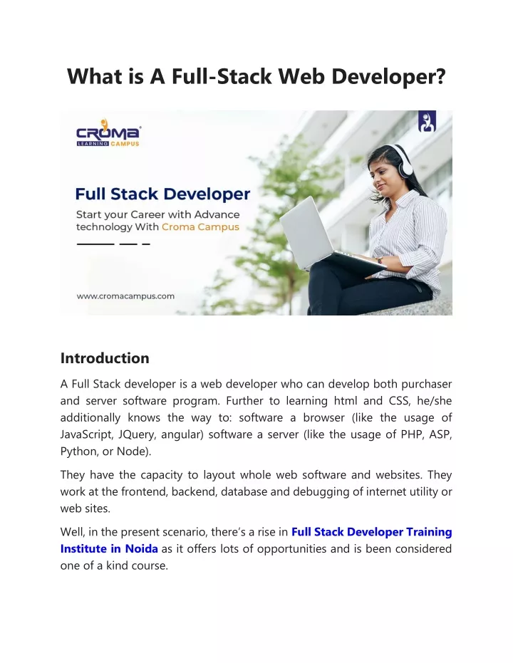 what is a full stack web developer