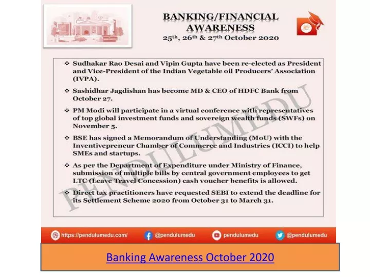 banking awareness october 2020