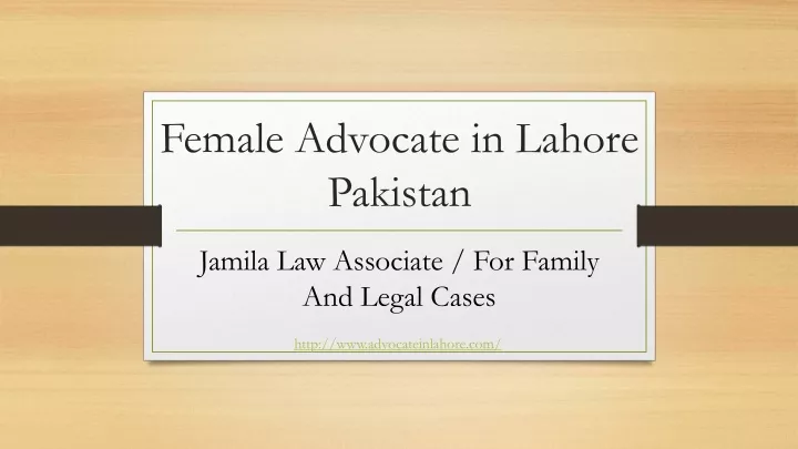 female advocate in lahore pakistan