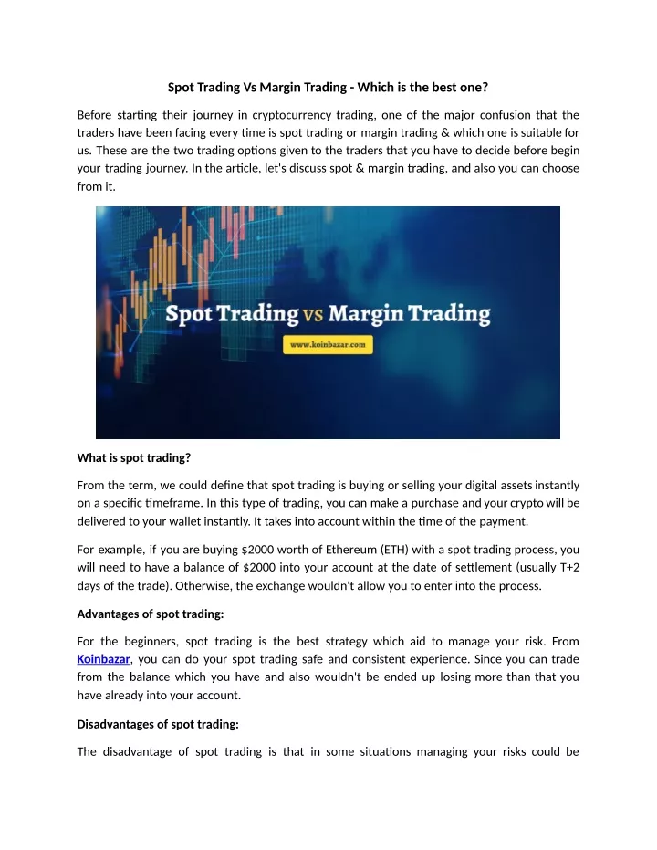 spot trading vs margin trading which is the best