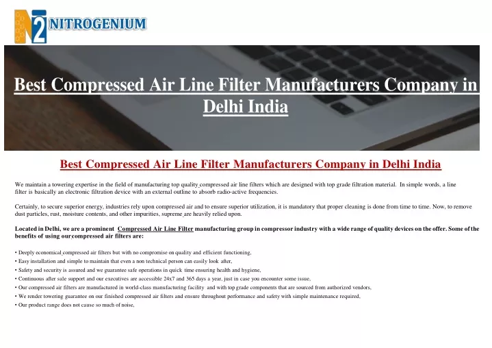 best compressed air line filter manufacturers