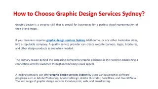 How to Choose Graphic Design Services Sydney?
