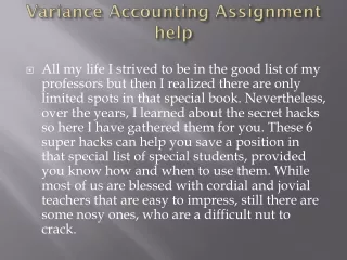 variance accounting assignment help