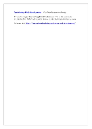 best golang web development web development
