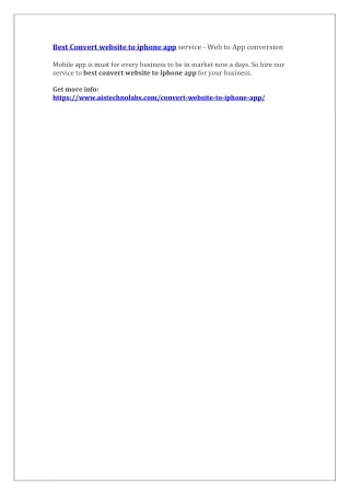 best convert website to iphone app service