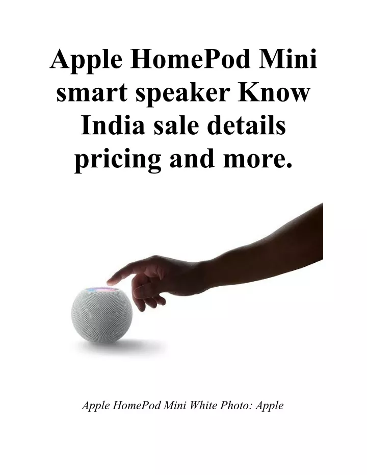 apple homepod mini smart speaker know india sale