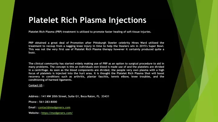 platelet rich plasma injections