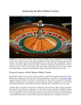 analyzing the best online casinos