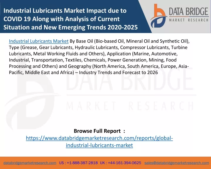 industrial lubricants market impact due to covid
