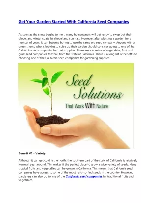 get your garden started with california seed